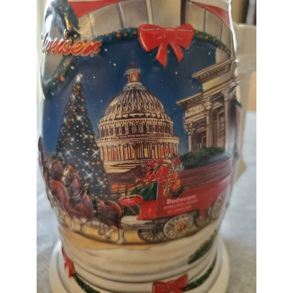 2001 & 2008 Anheuser Busch Budweiser Holiday Steins lot of 2 Washington DC Excel